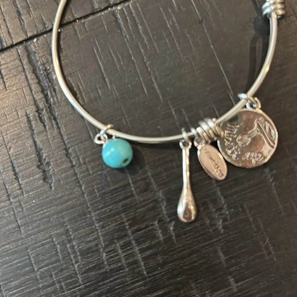 Unwritten Chef Baker Bangle Turquoise Charm Spoon Bracelet Adjustable